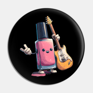 Pink Nail Colors With Electric Guitar Look Pin