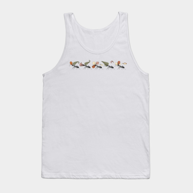 Leafcutter Ants with Fern and Petals Tank Top by BirdsnStuff