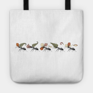 Leafcutter Ants with Fern and Petals Tote
