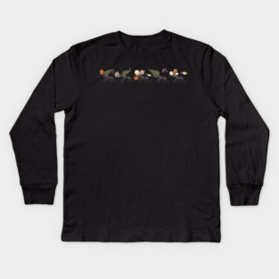 Leafcutter Ants with Fern and Petals Kids Long Sleeve T-Shirt