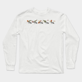 Leafcutter Ants with Fern and Petals Long Sleeve T-Shirt