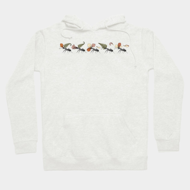 Leafcutter Ants with Fern and Petals Hoodie by BirdsnStuff