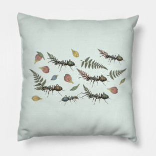 Woodland Leafcutter Ants Design Pillow