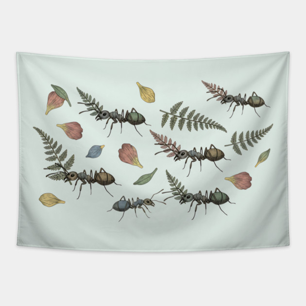 Woodland Leafcutter Ants Design Tapestry by BirdsnStuff