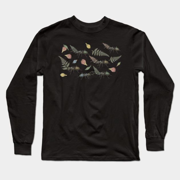 Woodland Leafcutter Ants Design Long Sleeve T-Shirt by BirdsnStuff