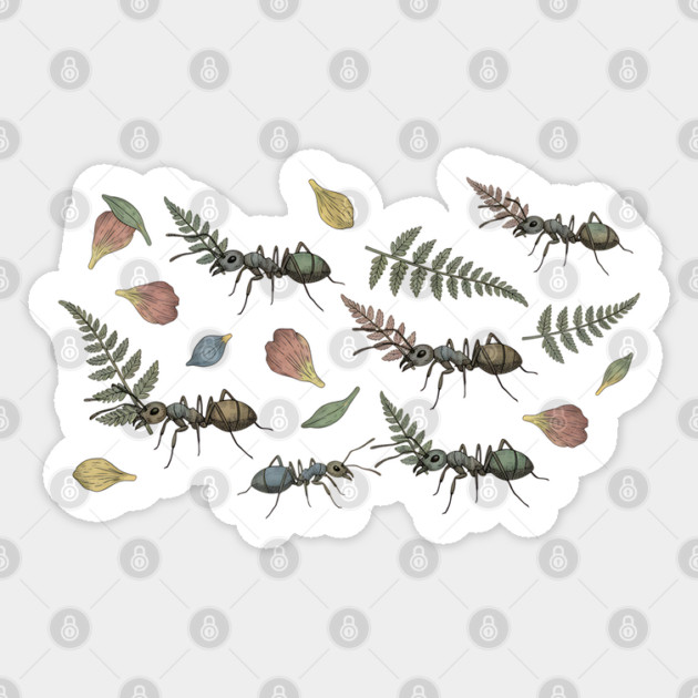 Woodland Leafcutter Ants Design Sticker by BirdsnStuff