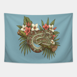 Madagascar Tree Boa Jungle Design Tapestry