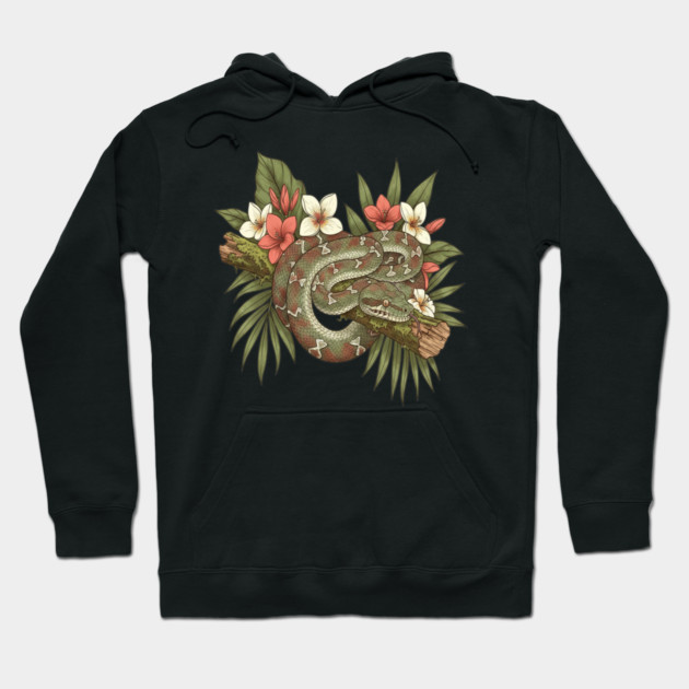 Madagascar Tree Boa Jungle Design Hoodie by BirdsnStuff