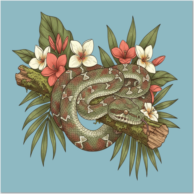 Madagascar Tree Boa Jungle Design Wall Art by BirdsnStuff