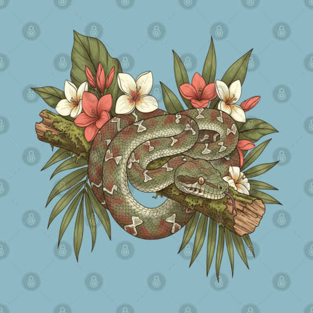 Madagascar Tree Boa Jungle Design by BirdsnStuff