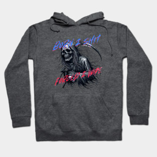Funny Born 2 Shit Forced to Wipe Grim Reaper Skull Hoodie