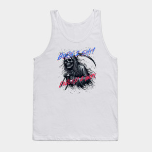 Funny Born 2 Shit Forced to Wipe Grim Reaper Skull Tank Top