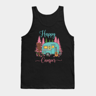 Funny Happy Camping Camper Camp Lover Trailer RV Tank Top