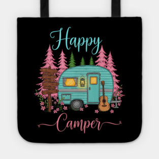 Funny Happy Camping Camper Camp Lover Trailer RV Tote