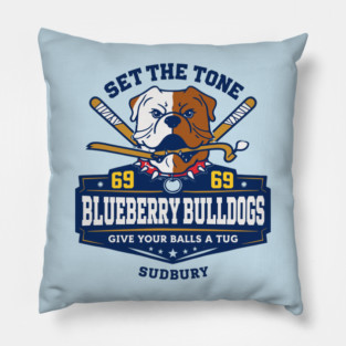 Shoresy Hoodie Merch - Hockey Jersey Sudbury Blueberry Bulldogs Pillow