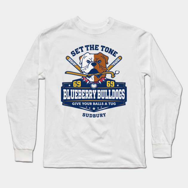 Shoresy Hoodie Merch - Hockey Jersey Sudbury Blueberry Bulldogs Long Sleeve T-Shirt by celestial_artworks
