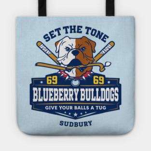 Shoresy Hoodie Merch - Hockey Jersey Sudbury Blueberry Bulldogs Tote