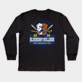 Shoresy Hoodie Merch - Hockey Jersey Sudbury Blueberry Bulldogs Kids Long Sleeve T-Shirt