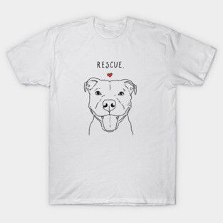 Rescue Love Smiling Pit Bull, Pittie, Pitbull Mom, Dog Lover T-Shirt