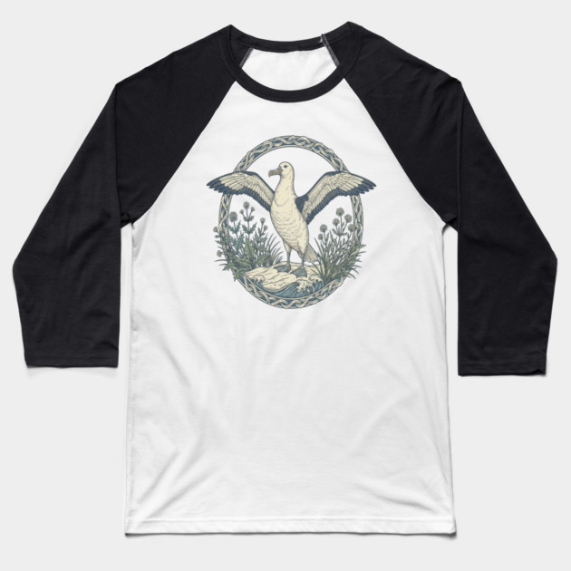 Albatross Ocean Wildlife Illustration Baseball T-Shirt by BirdsnStuff