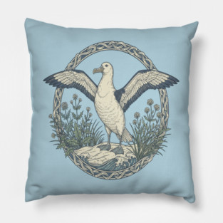 Albatross Ocean Wildlife Illustration Pillow