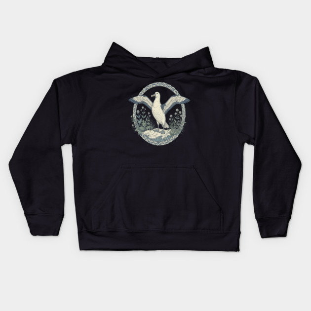 Albatross Ocean Wildlife Illustration Kids Hoodie by BirdsnStuff