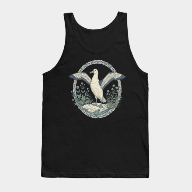 Albatross Ocean Wildlife Illustration Tank Top by BirdsnStuff