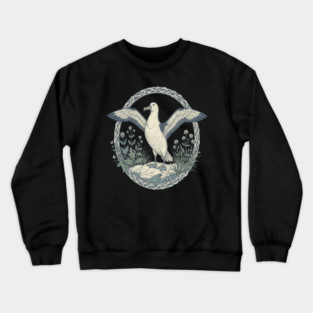 Albatross Ocean Wildlife Illustration Crewneck Sweatshirt