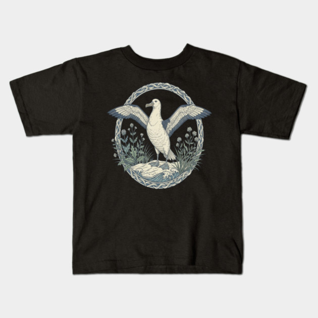 Albatross Ocean Wildlife Illustration Kids T-Shirt by BirdsnStuff