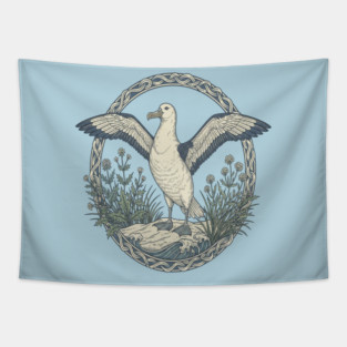Albatross Ocean Wildlife Illustration Tapestry