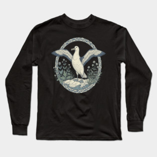 Albatross Ocean Wildlife Illustration Long Sleeve T-Shirt