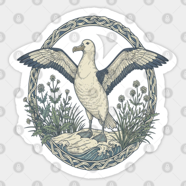 Albatross Ocean Wildlife Illustration Sticker by BirdsnStuff