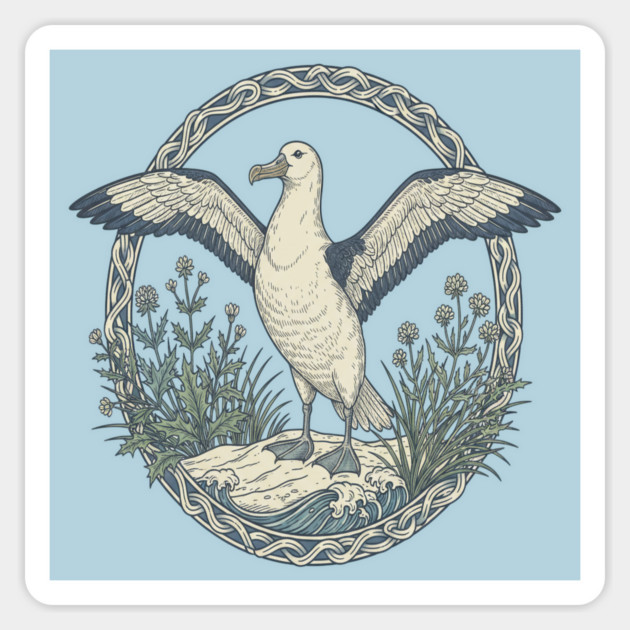 Albatross Ocean Wildlife Illustration Magnet by BirdsnStuff