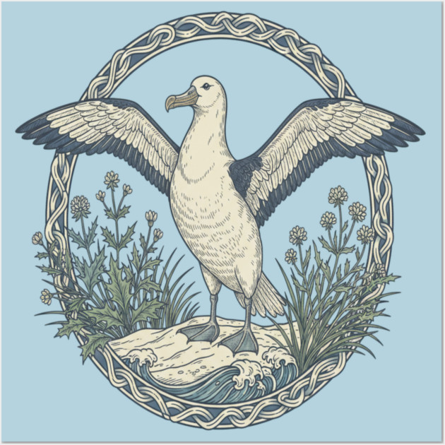 Albatross Ocean Wildlife Illustration Wall Art by BirdsnStuff