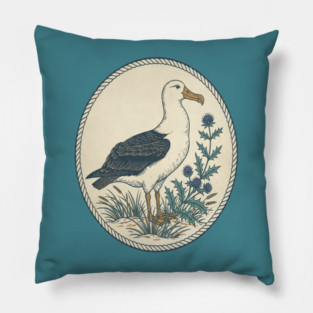 Albatross Maritime Sea Holly Art Pillow