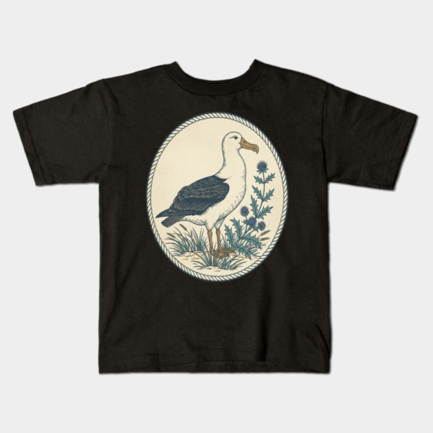 Albatross Maritime Sea Holly Art Kids T-Shirt by BirdsnStuff