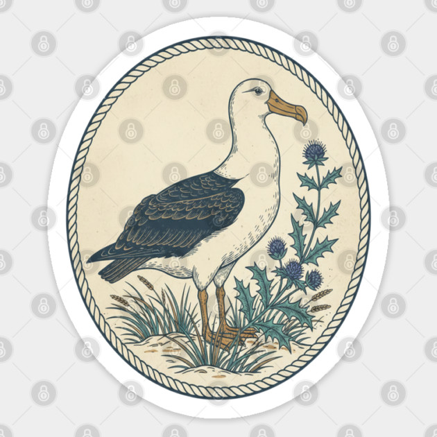 Albatross Maritime Sea Holly Art Sticker by BirdsnStuff