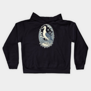 Nautical Albatross Ocean Wildlife Art Kids Hoodie