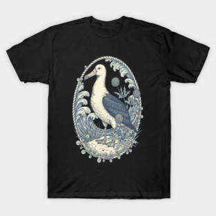 Nautical Albatross Ocean Wildlife Art T-Shirt