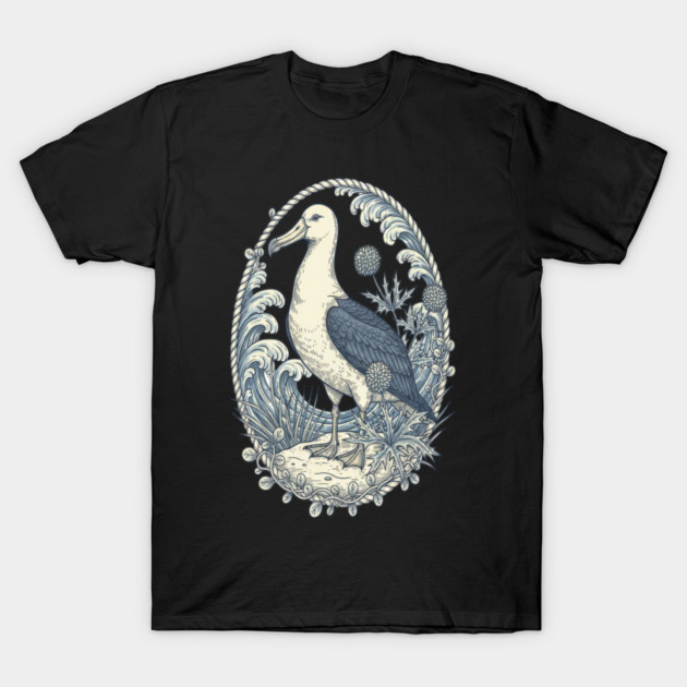 Nautical Albatross Ocean Wildlife Art T-Shirt by BirdsnStuff