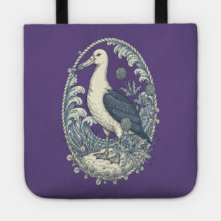 Nautical Albatross Ocean Wildlife Art Tote