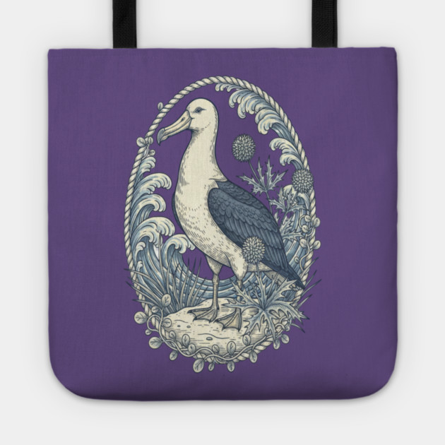 Nautical Albatross Ocean Wildlife Art Tote by BirdsnStuff