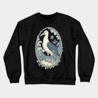 Nautical Albatross Ocean Wildlife Art Crewneck Sweatshirt
