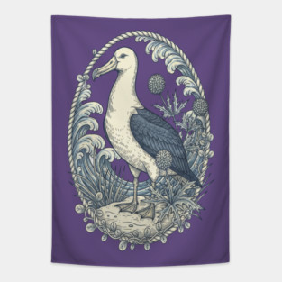 Nautical Albatross Ocean Wildlife Art Tapestry