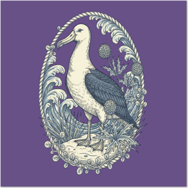 Nautical Albatross Ocean Wildlife Art Wall Art by BirdsnStuff