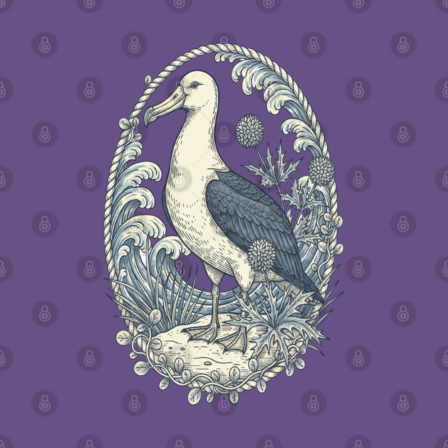 Nautical Albatross Ocean Wildlife Art by BirdsnStuff