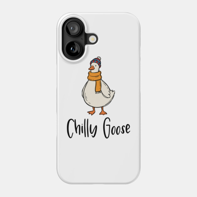 Chilly Goose dressed in beanie knit hat and scarf Phone Case by Luxinda