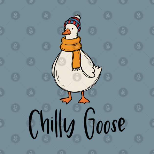 Chilly Goose dressed in beanie knit hat and scarf by Luxinda