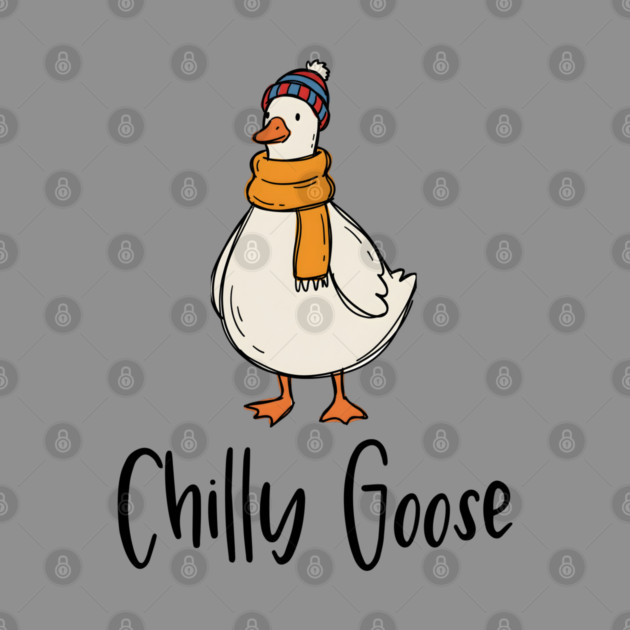 Chilly Goose dressed in beanie knit hat and scarf by Luxinda