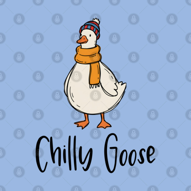 Chilly Goose dressed in beanie knit hat and scarf by Luxinda